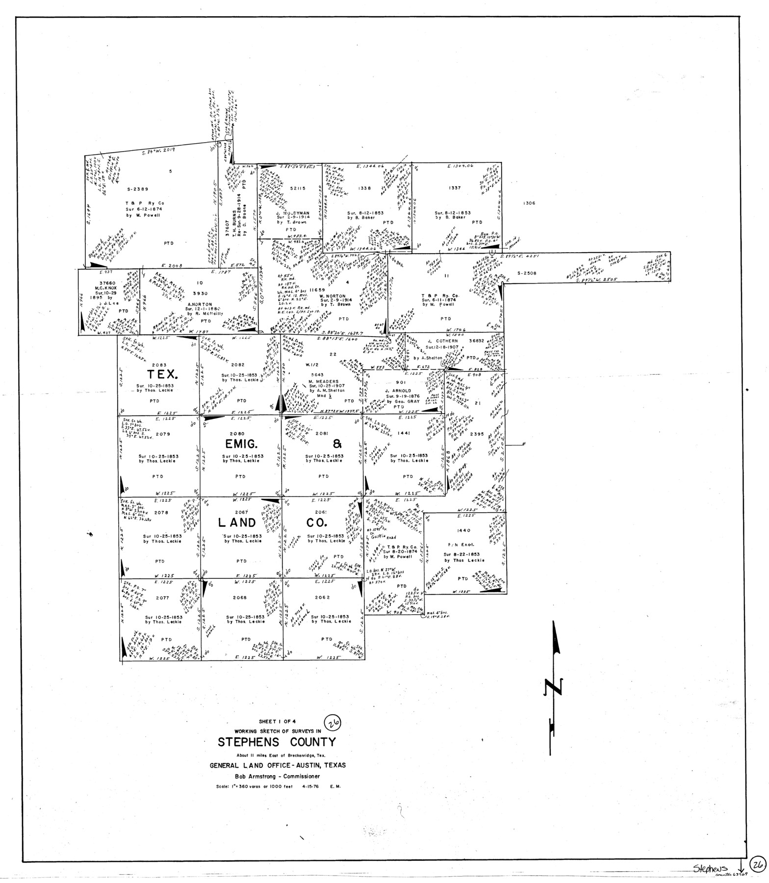 63969, Stephens County Working Sketch 26, General Map Collection