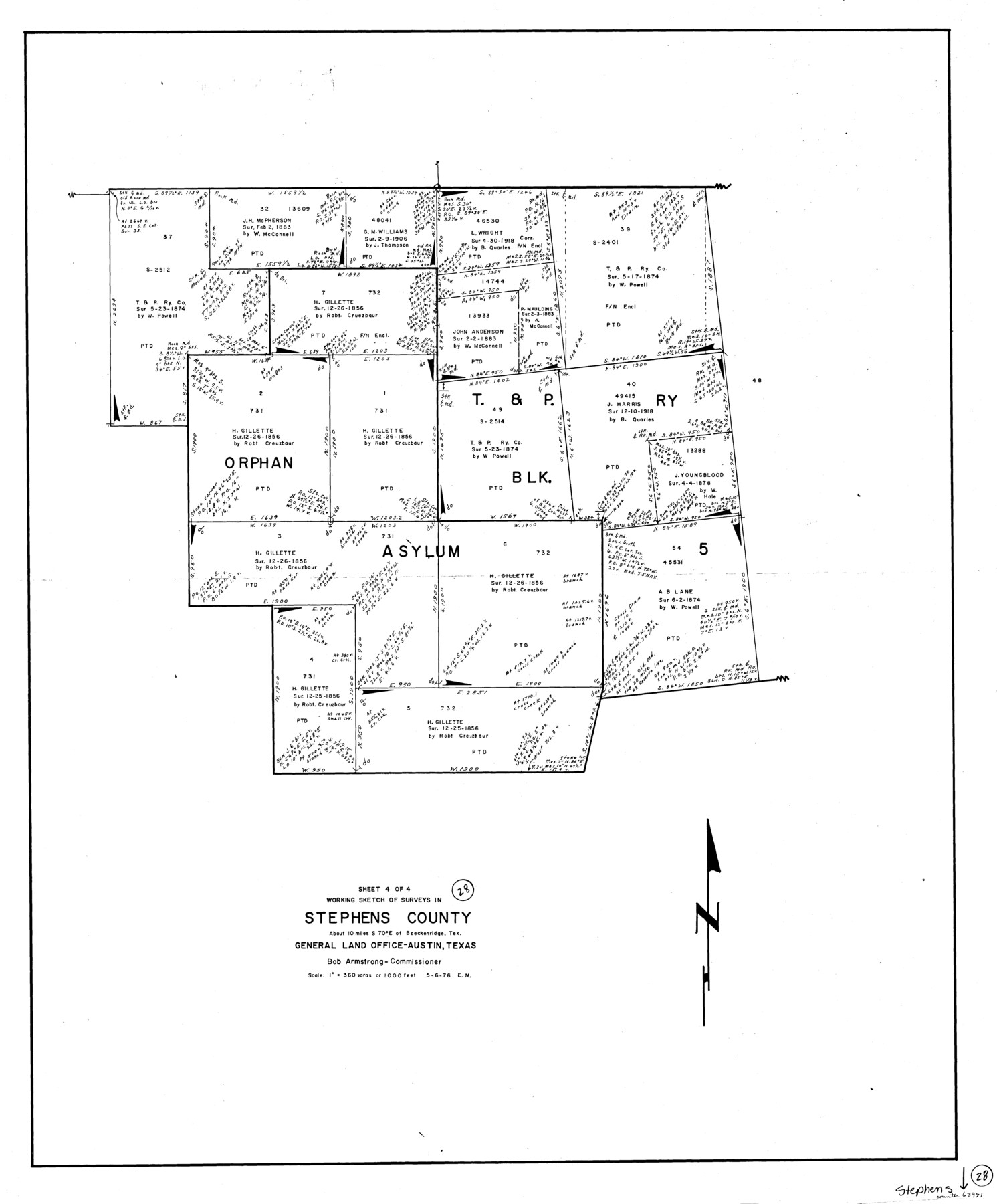 63971, Stephens County Working Sketch 28, General Map Collection