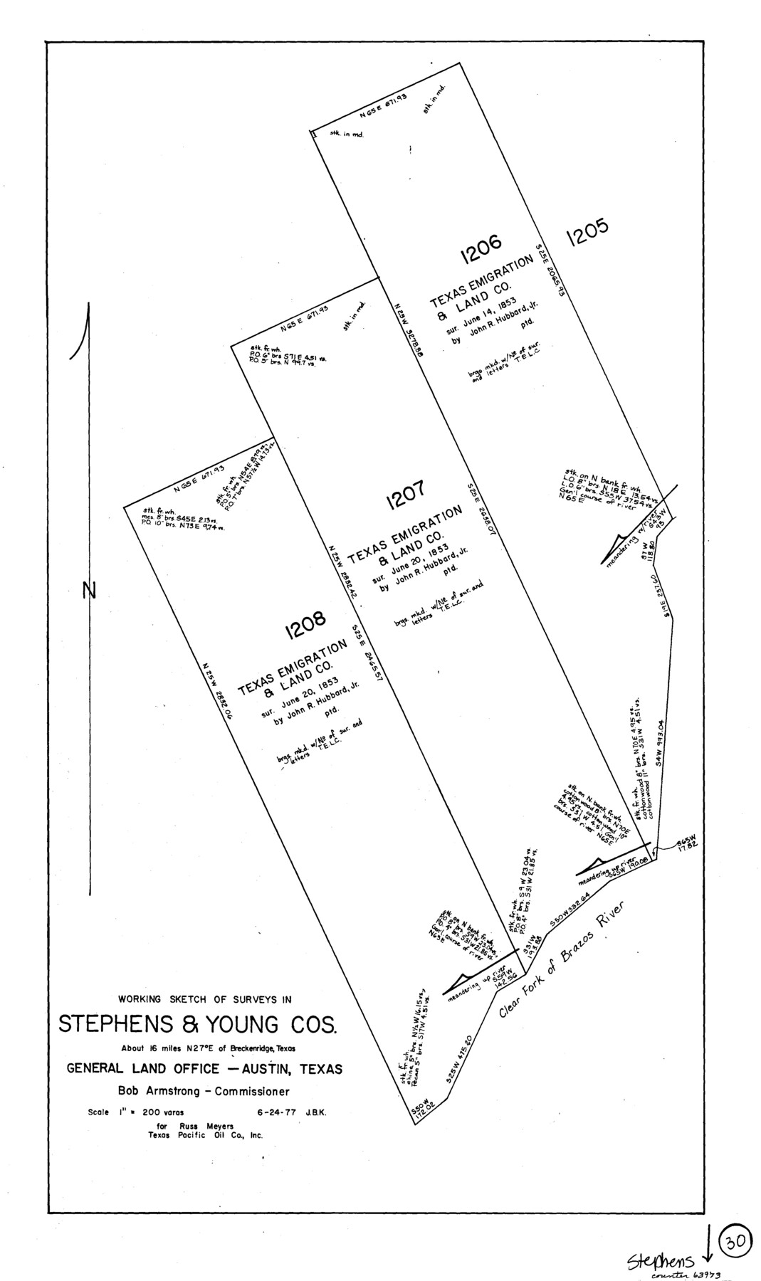 63973, Stephens County Working Sketch 30, General Map Collection