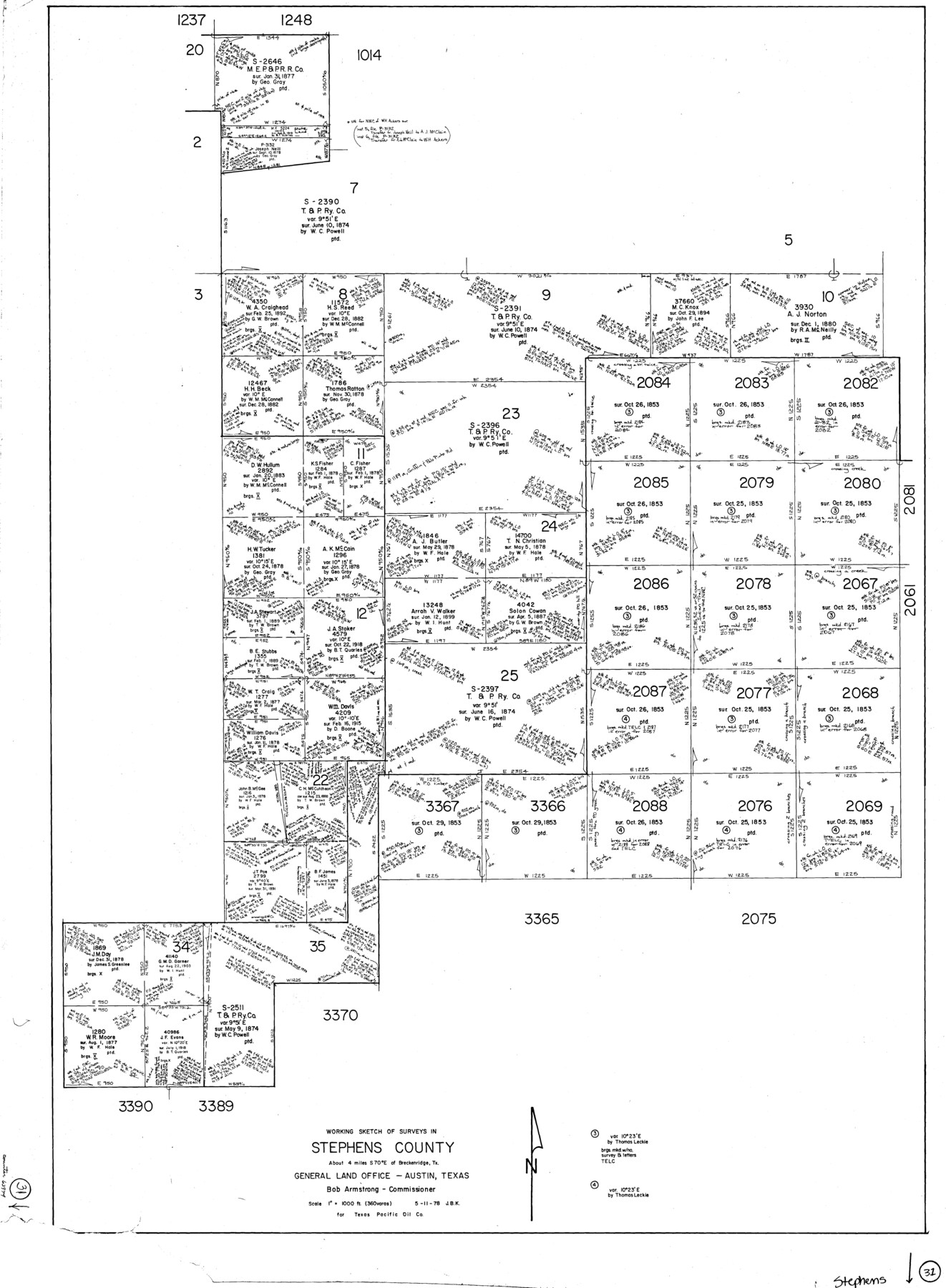 63974, Stephens County Working Sketch 31, General Map Collection