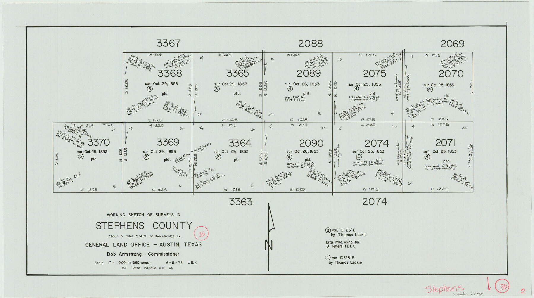 63978, Stephens County Working Sketch 35, General Map Collection