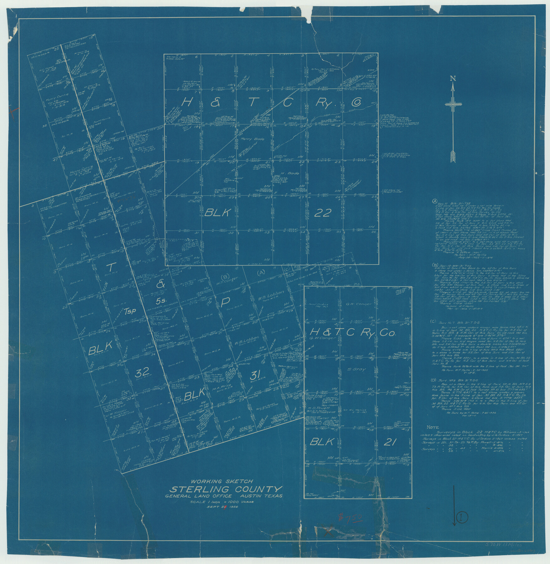 63983, Sterling County Working Sketch 1, General Map Collection