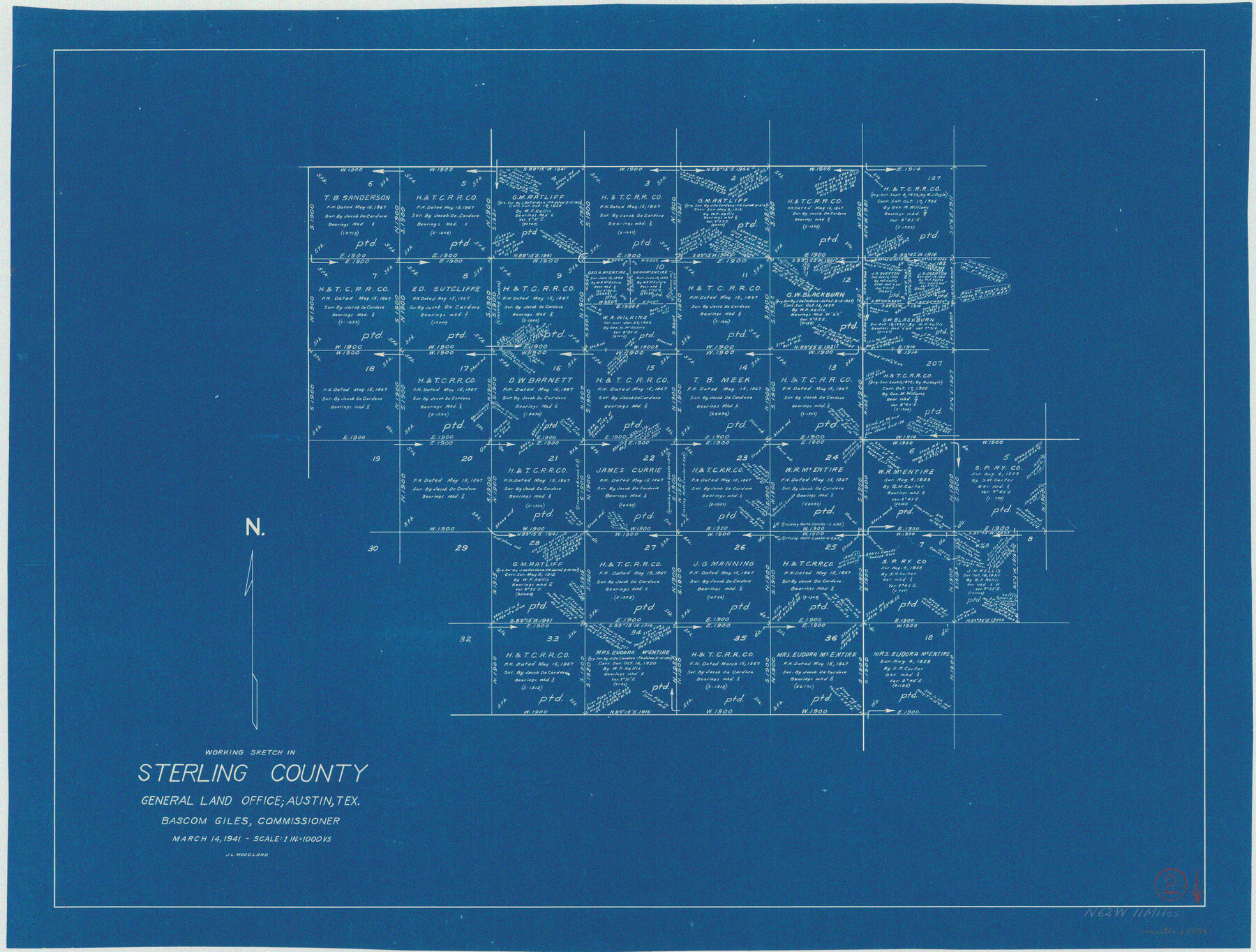 63984, Sterling County Working Sketch 2, General Map Collection