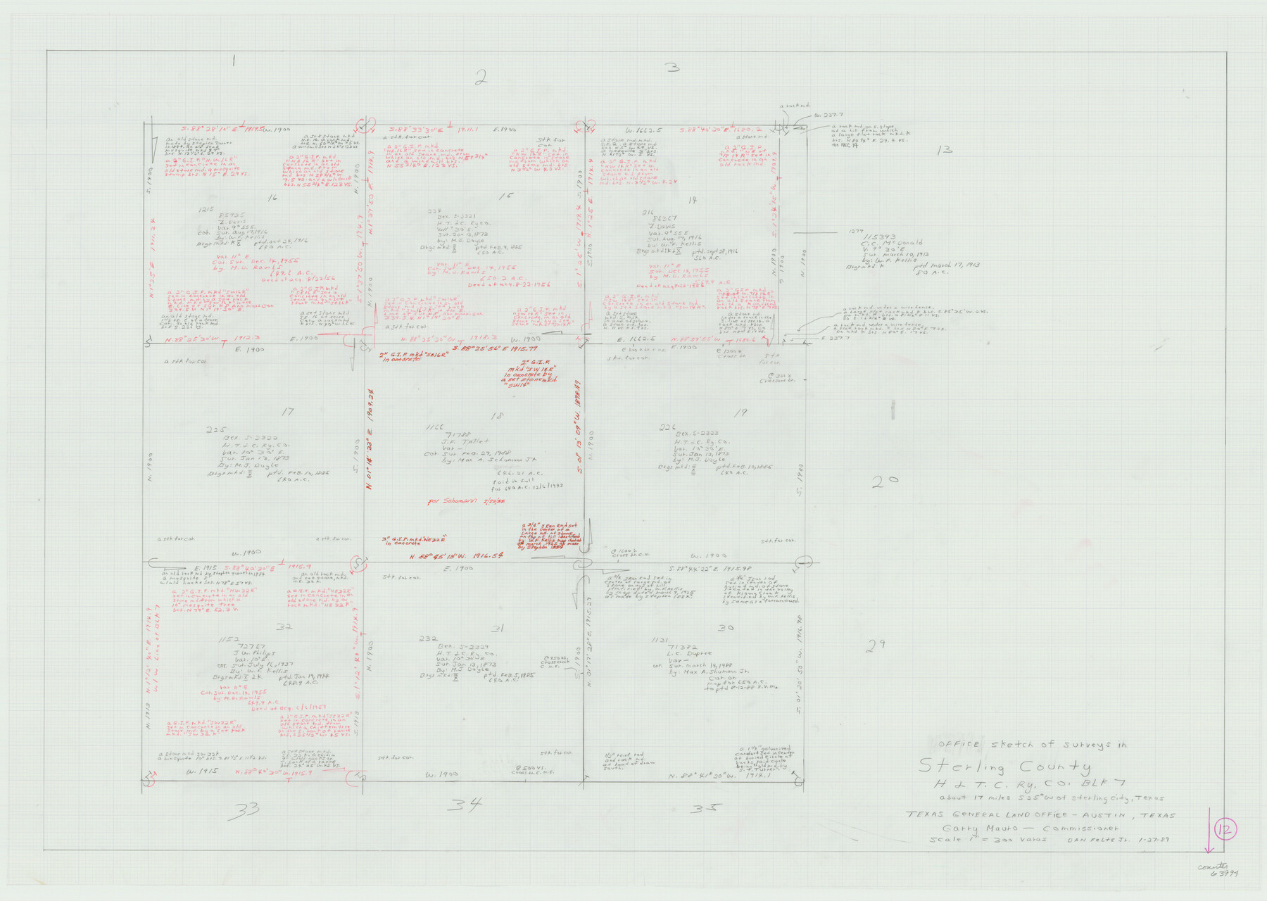 63994, Sterling County Working Sketch 12, General Map Collection