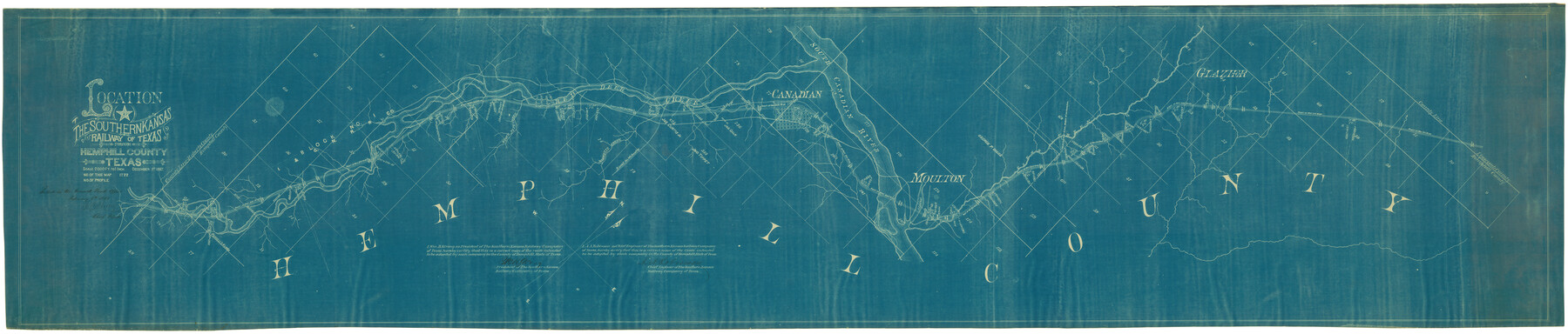 64000, Location of the Southern Kansas Railway of Texas through Hemphill County, Texas, General Map Collection