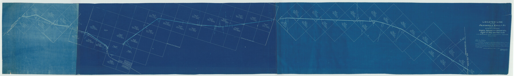 64059, Located Line of the Panhandle & Gulf Ry. through State Lands, Public School and University, Right of Way 200 feet wide, in Brewster County, Texas., General Map Collection