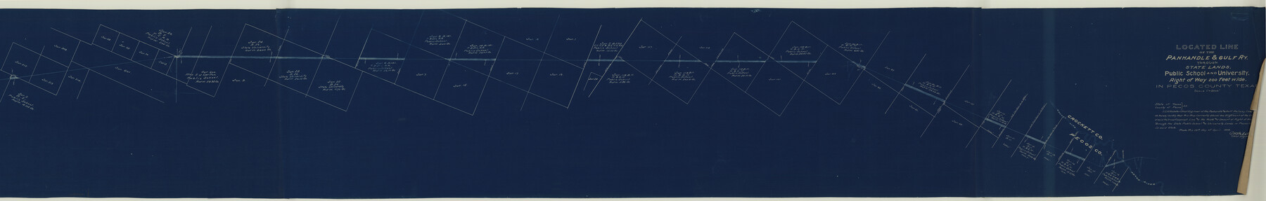 64104, Located Line of the Panhandle & Gulf Ry. through State Lands, General Map Collection