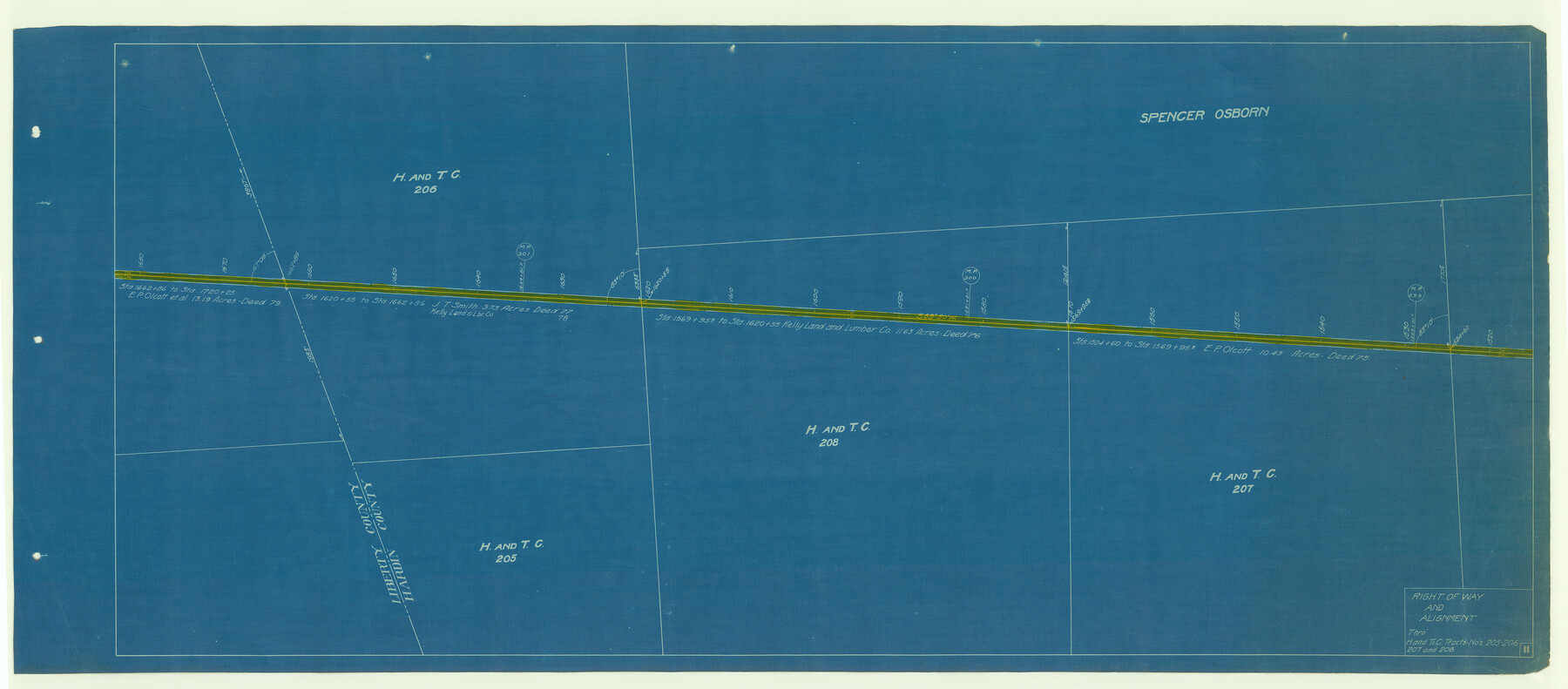 64116, [Beaumont, Sour Lake and Western Ry. Right of Way and Alignment - Frisco], General Map Collection