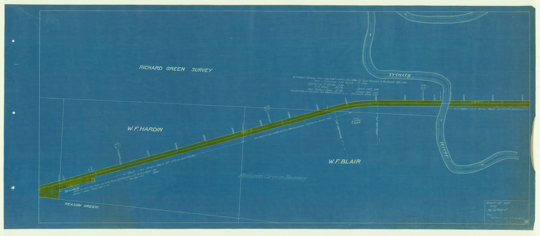 Beaumont Sour Lake and Western Ry. Right of Way and Alignment