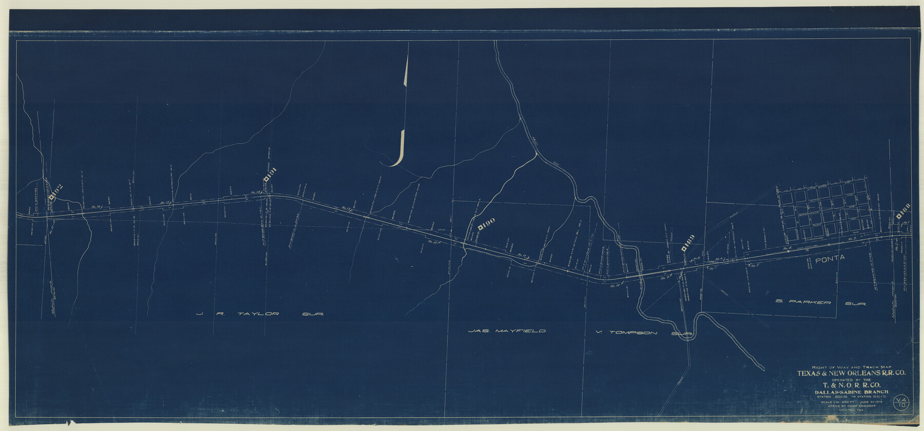 64152, Right of Way and Track Map Texas & New Orleans R.R. Co. operated by the T. & N. O. R.R. Co. Dallas-Sabine Branch, General Map Collection
