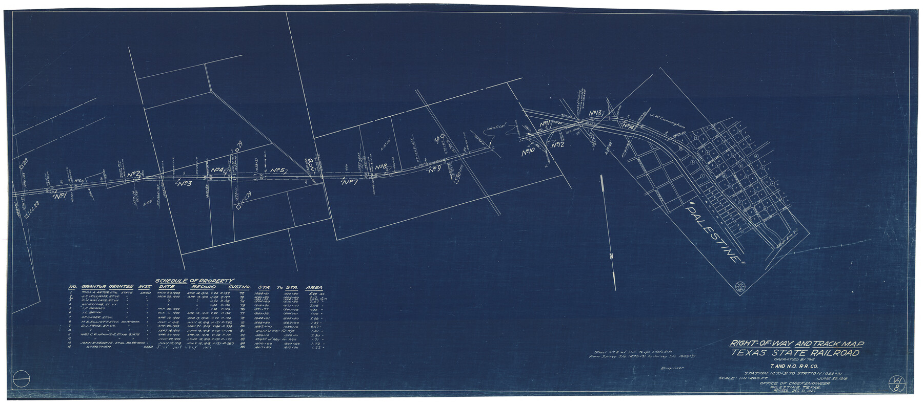 64178, Right-of-Way and Track Map, Texas State Railroad operated by the T. and N. O. R.R. Co., General Map Collection
