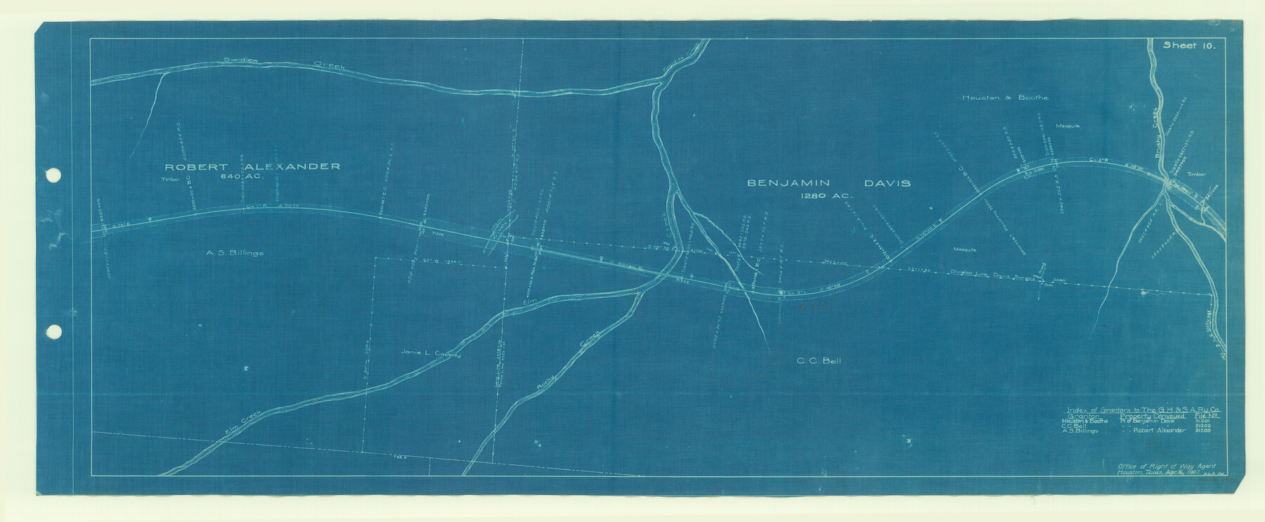 64192, [Galveston, Harrisburg & San Antonio Railroad from Cuero to Stockdale], General Map Collection