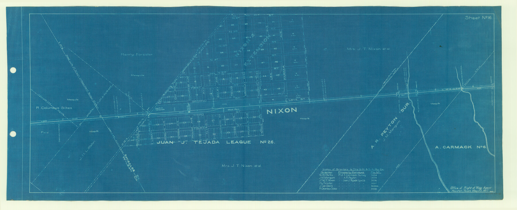 64198, [Galveston, Harrisburg & San Antonio Railroad from Cuero to Stockdale], General Map Collection