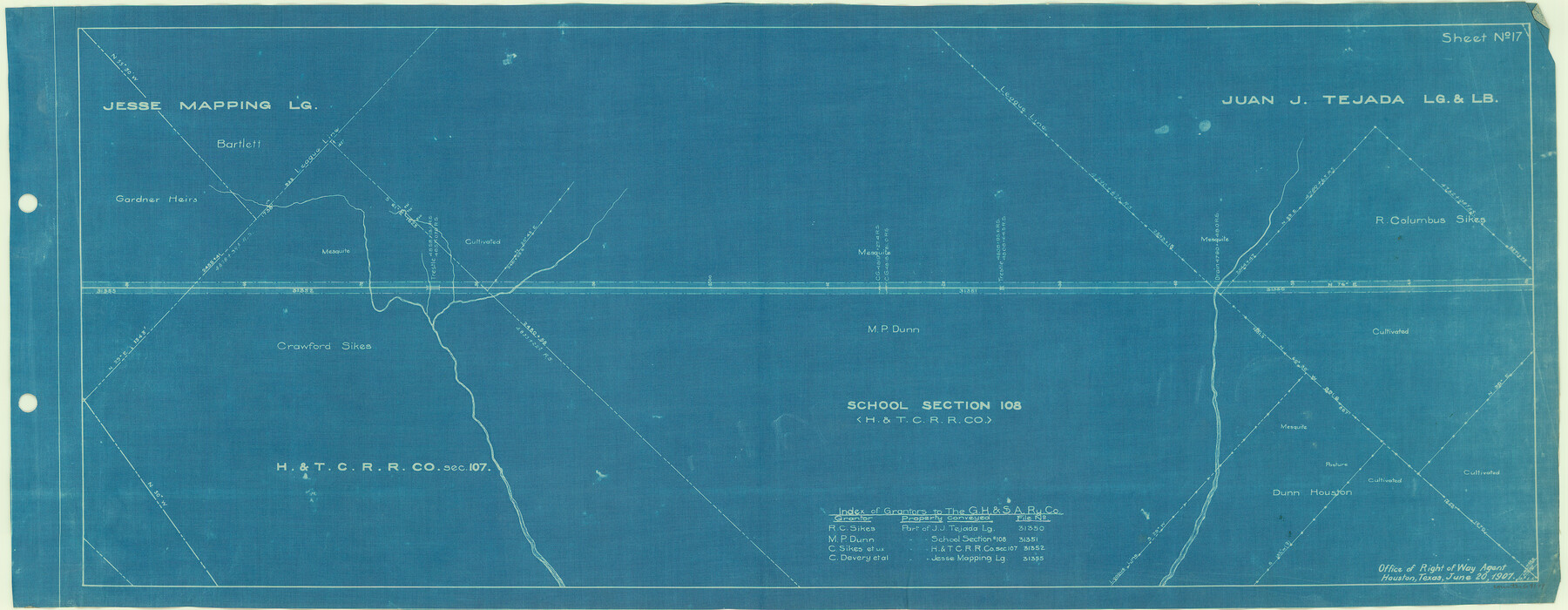 64199, [Galveston, Harrisburg & San Antonio Railroad from Cuero to Stockdale], General Map Collection