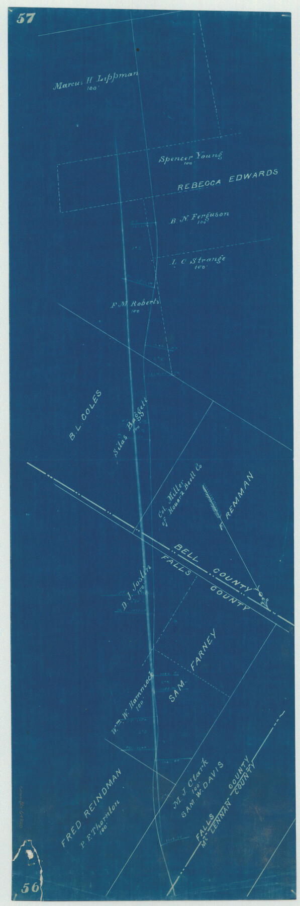 64220, [Right of Way Map, Belton Branch of the M.K.&T. RR.], General Map Collection