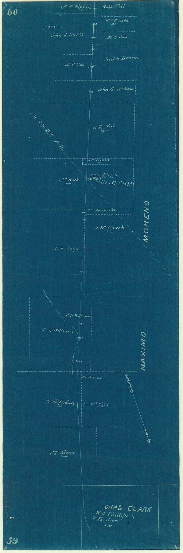 64223, [Right of Way Map, Belton Branch of the M.K.&T. RR.], General Map Collection