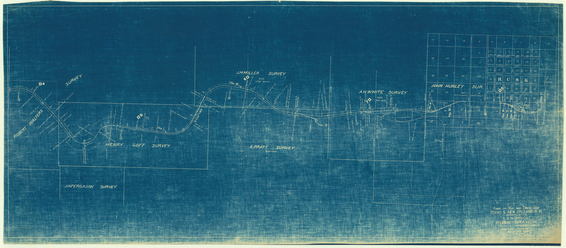 64243, Right of Way and Track Map, Texas & New Orleans R.R. operated by the T. & N. O. R.R. Co., Rusk Branch, General Map Collection