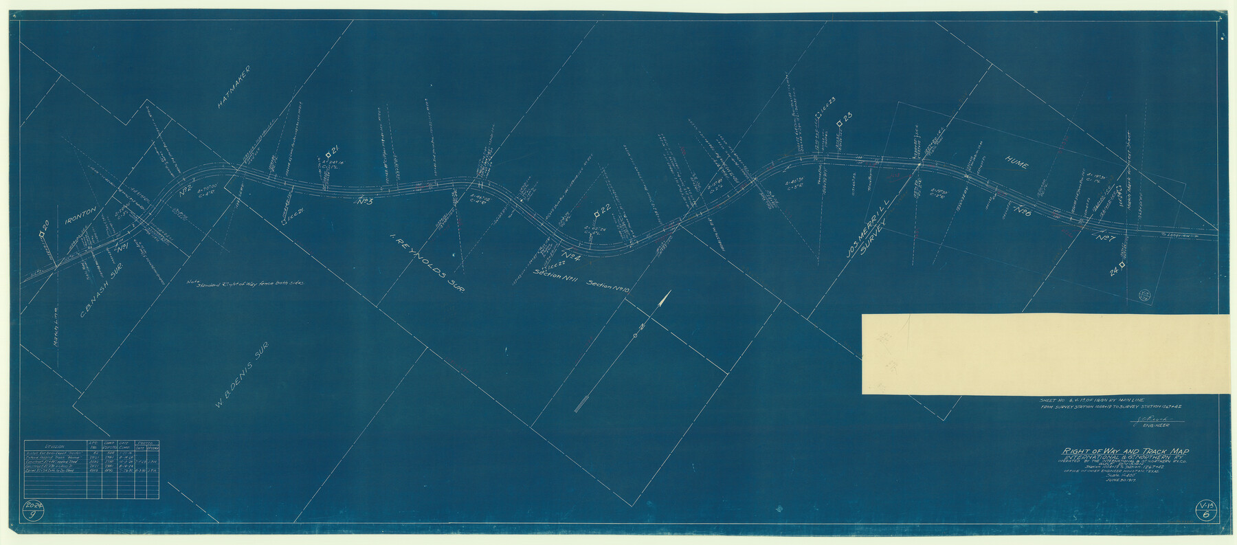 64247, Right of Way and Track Map, International & Gt. Northern Ry. Operated by the International & Gt. Northern Ry. Co., Gulf Division, General Map Collection