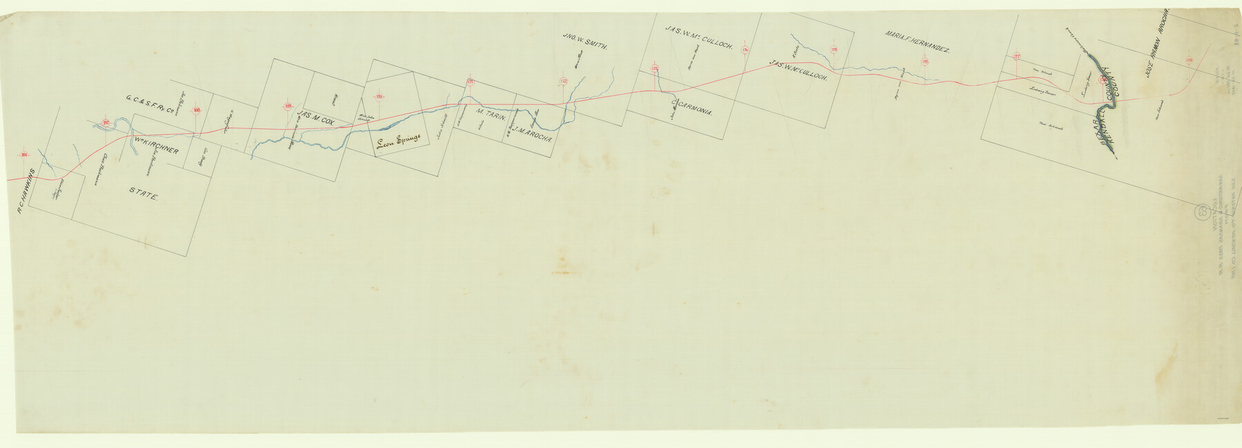 64255, [Map showing S. A. & A. P. Ry. from San Antonio to Kendall County line], General Map Collection