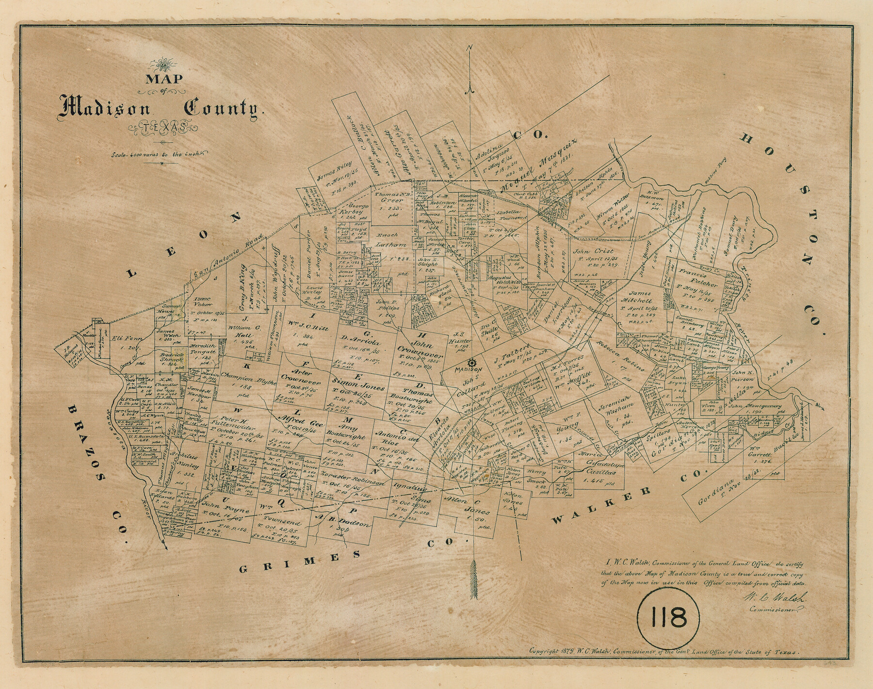 643, Map of Madison County, Texas, Maddox Collection