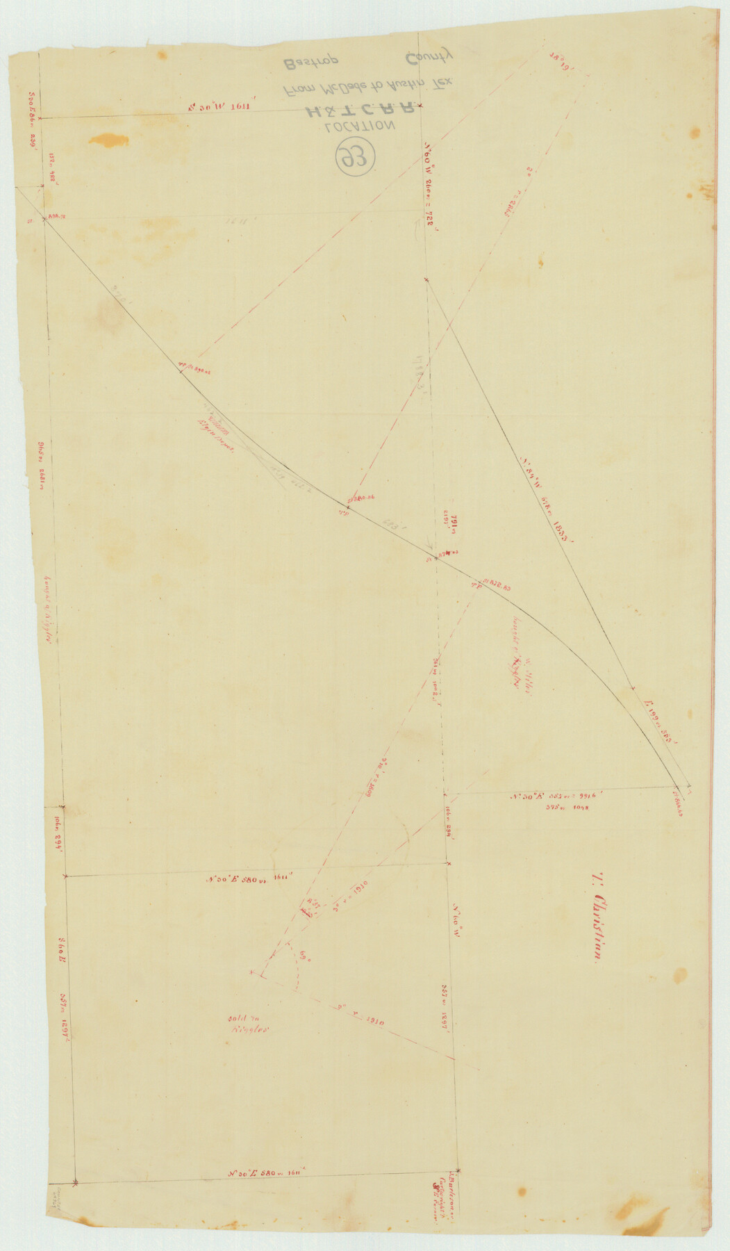 64364, Bastrop County, From McDade to Austin, Texas, Houston & Texas Central Railroad, General Map Collection