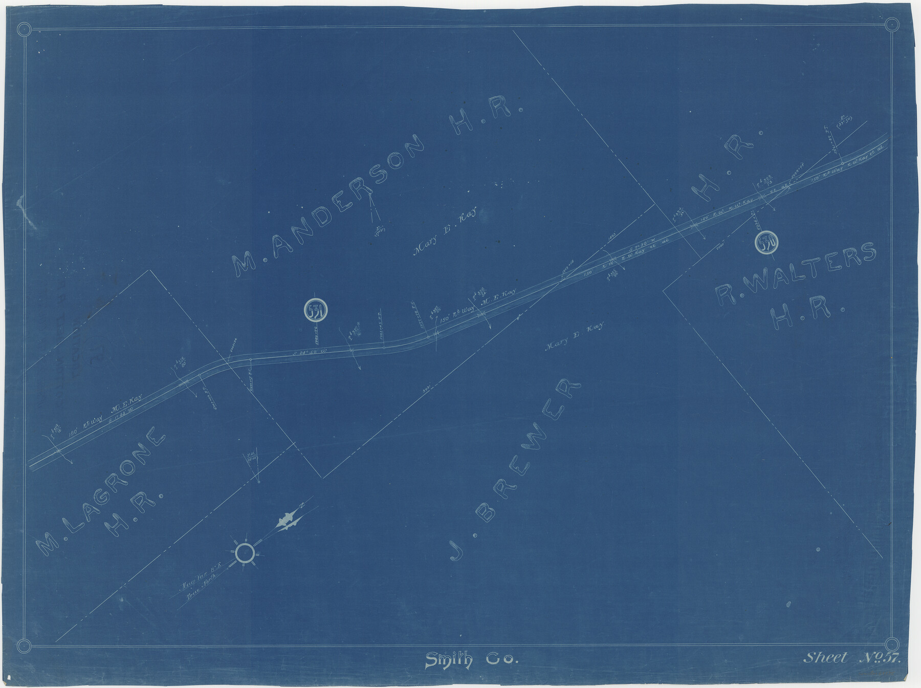 64375, [Cotton Belt, St. Louis Southwestern Railway of Texas, Alignment through Smith County], General Map Collection