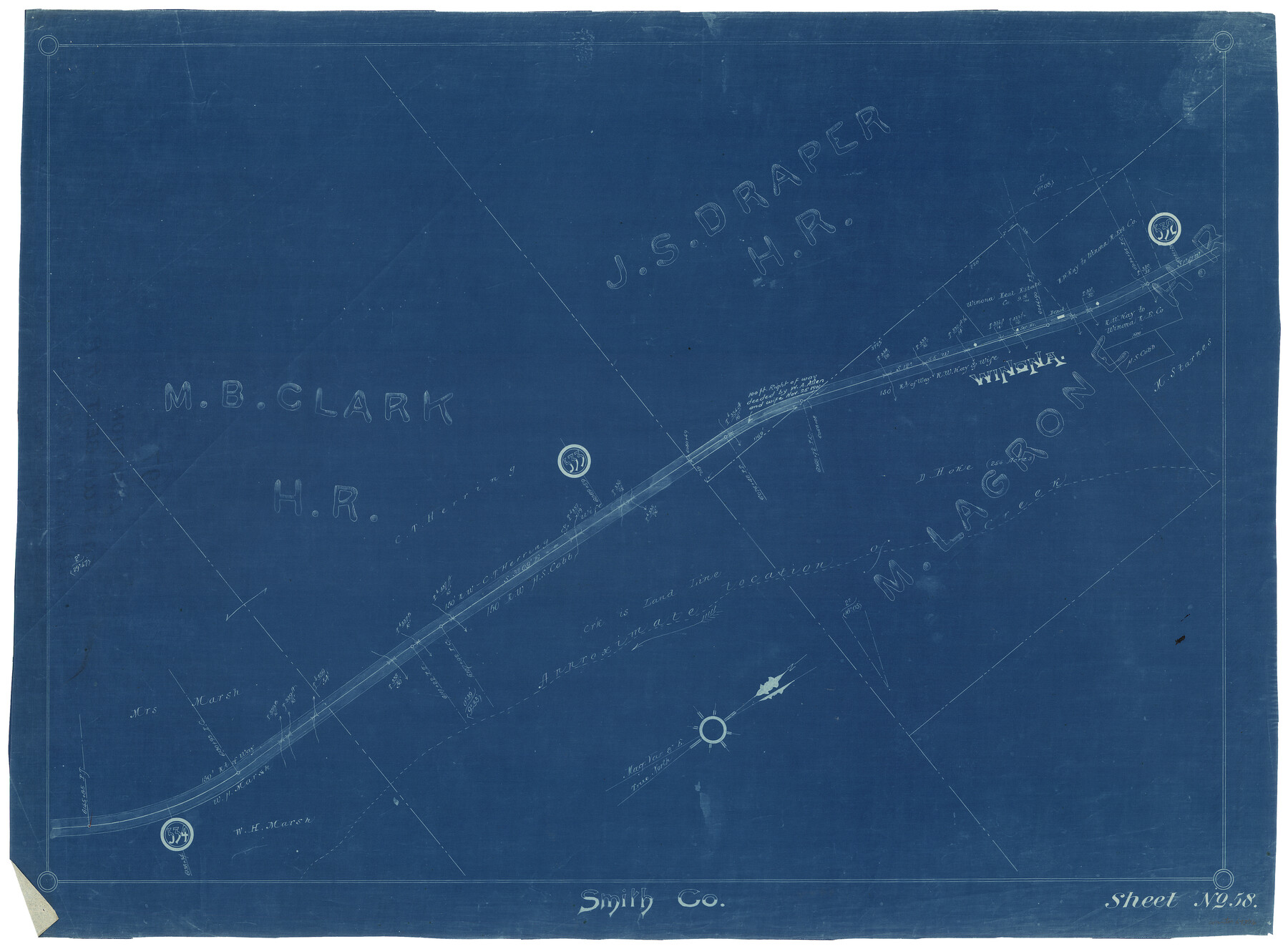 64376, [Cotton Belt, St. Louis Southwestern Railway of Texas, Alignment through Smith County], General Map Collection

