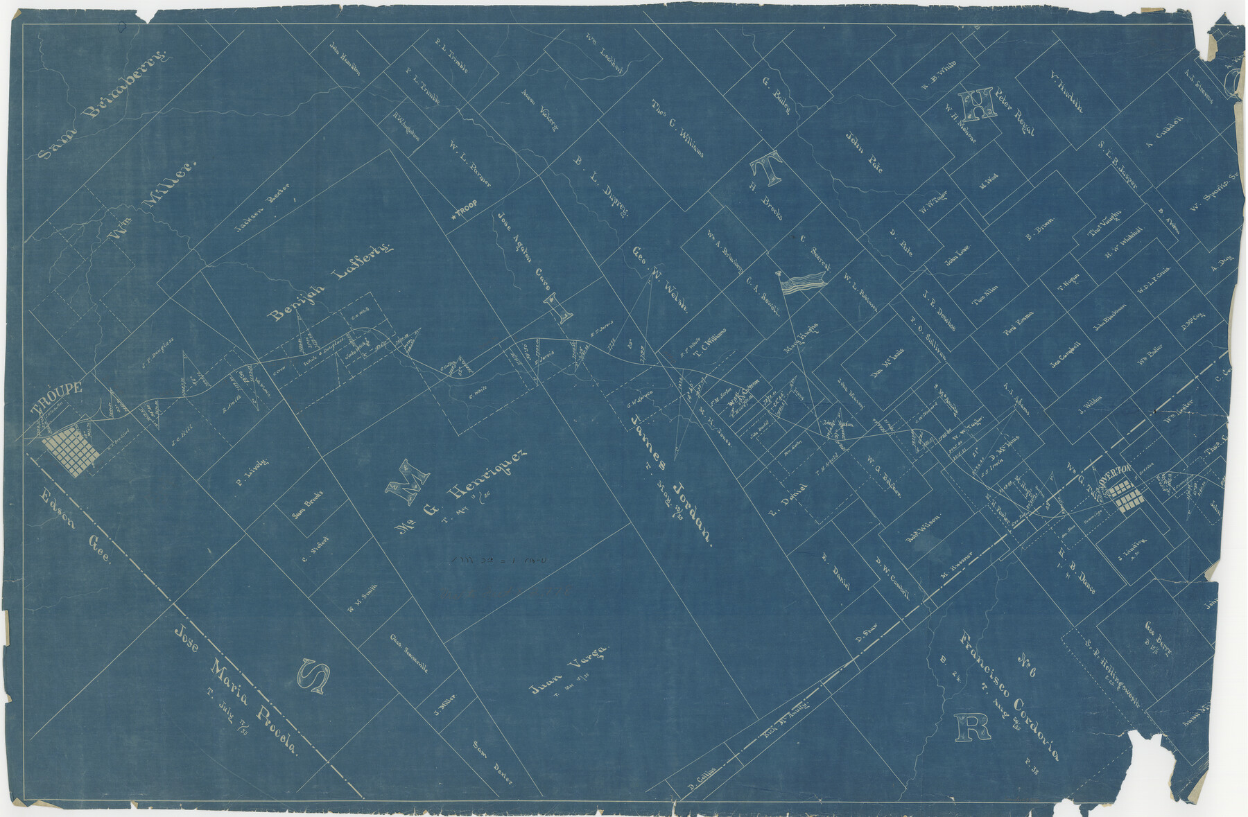 64388, [International & Great Northern Railroad, from Troupe to Overton], General Map Collection