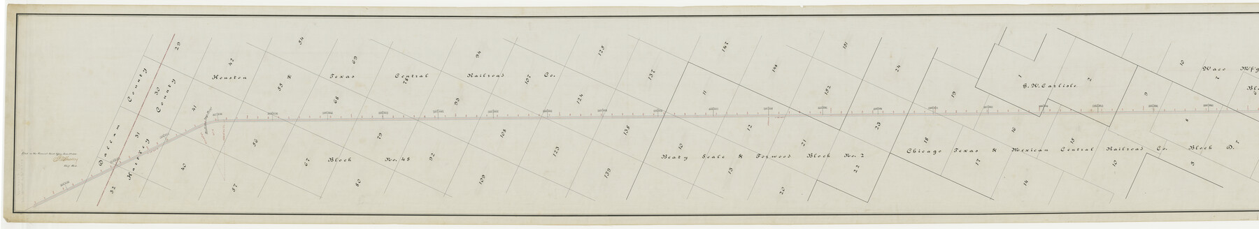 64389, [Map of the Fort Worth & Denver City Railway, Hartley County, Texas], General Map Collection