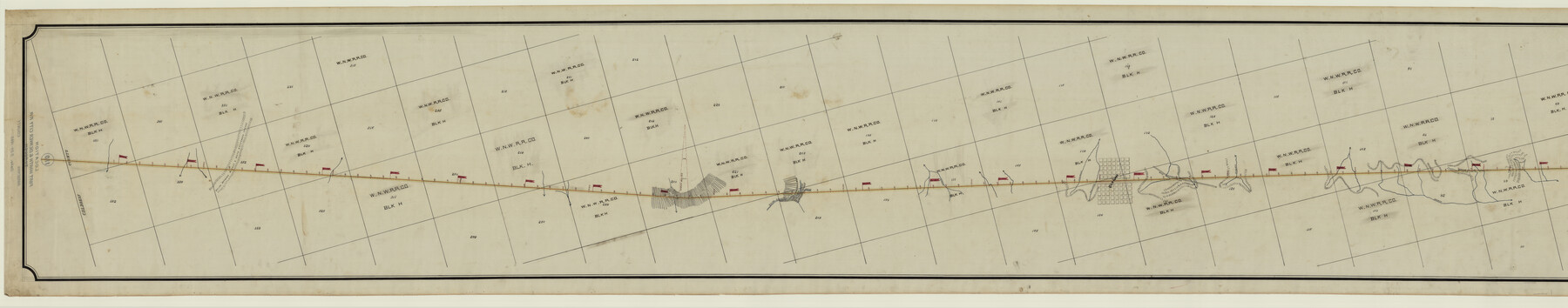 64424, Right of Way Map Fort Worth & Denver City Railroad through Hardeman County, General Map Collection