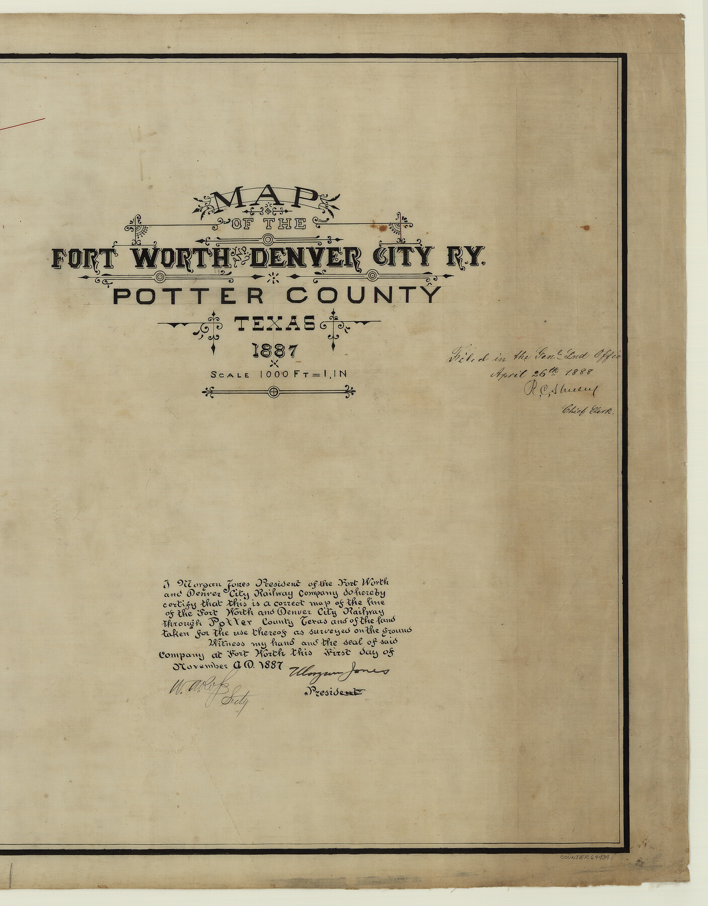 64434, Map of the Fort Worth & Denver City Railway, General Map Collection