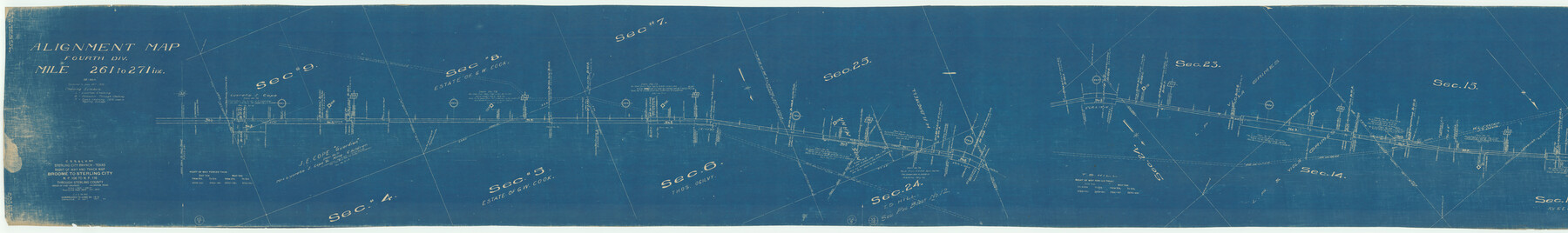 64438, Concho, San Saba & Llano Valley Railway, Sterling City Branch, Texas. Right of Way and Track Map, General Map Collection