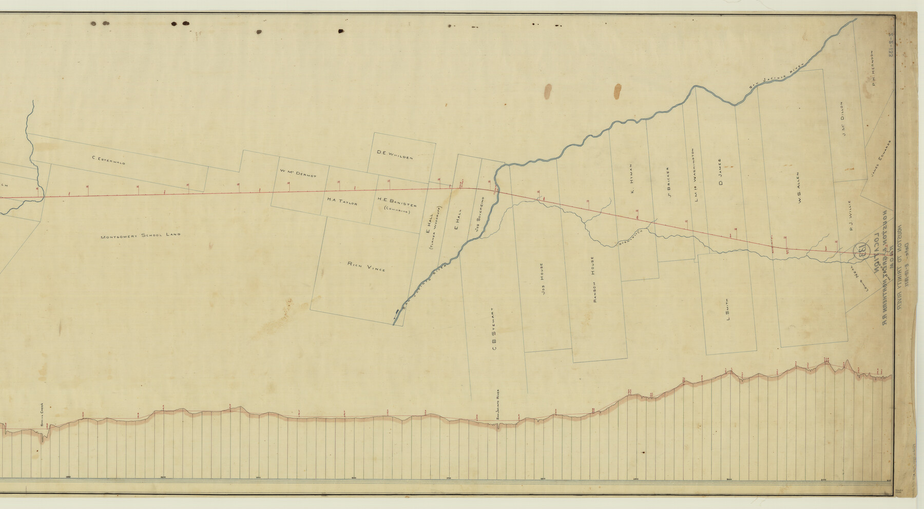 64472, Map of the Houston & Great Northern Railroad, General Map Collection