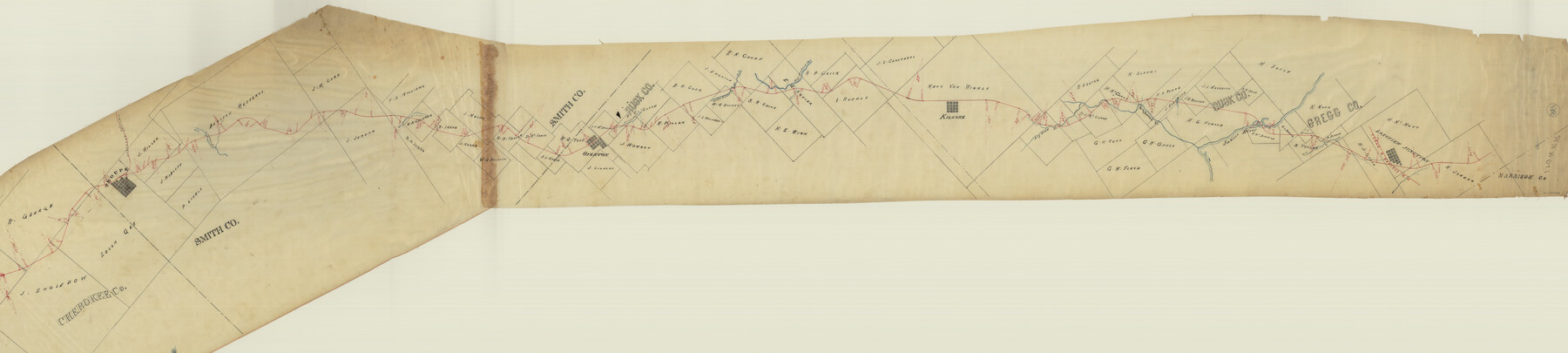 64476, Map of Red River Division of the International & Great Northern Railroad, General Map Collection