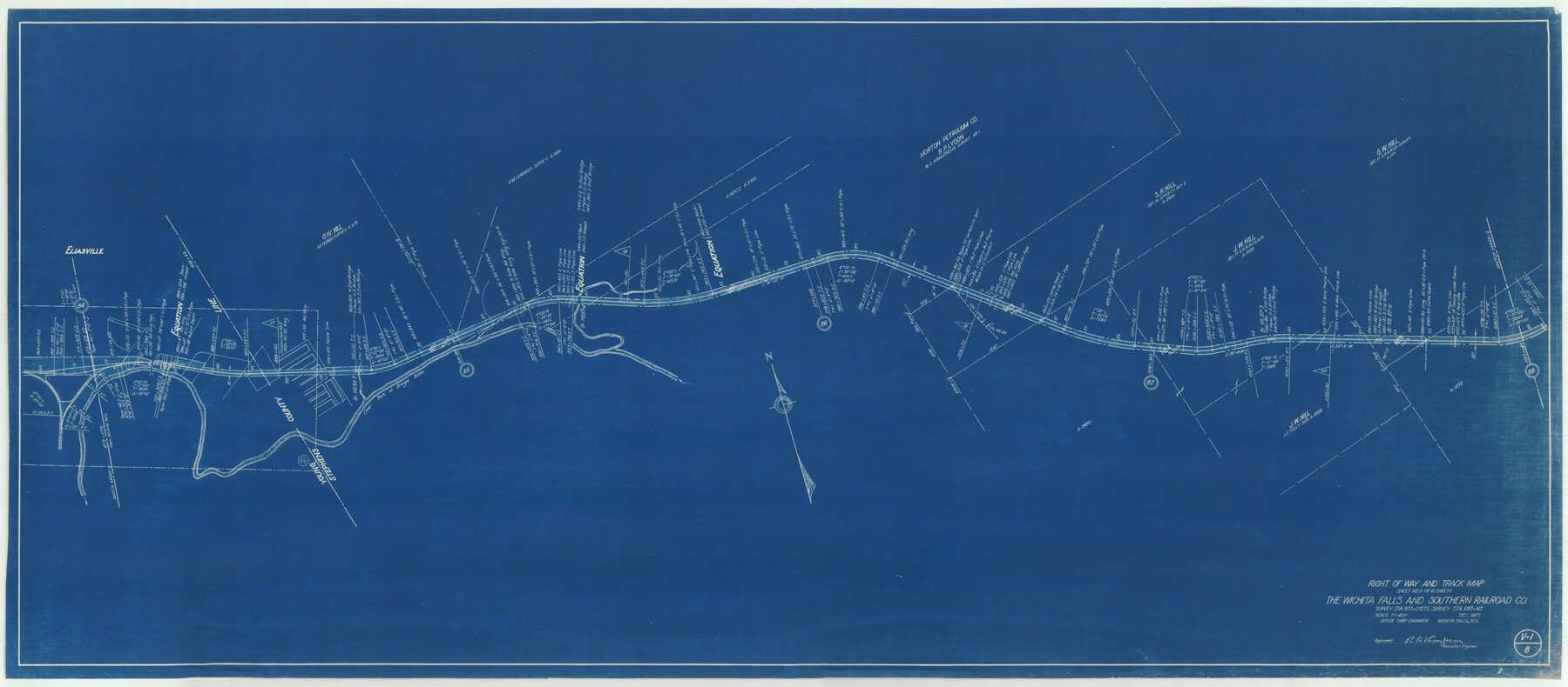 64521, Right of Way and Track Map of The Wichita Falls & Southern Railroad Company, General Map Collection