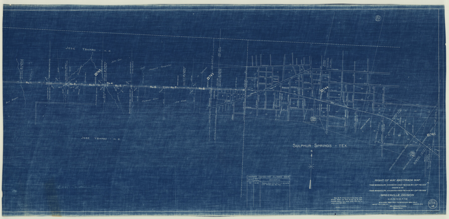 64530, Right of Way and Track Map of The Missouri, Kansas & Texas Railway of Texas, General Map Collection