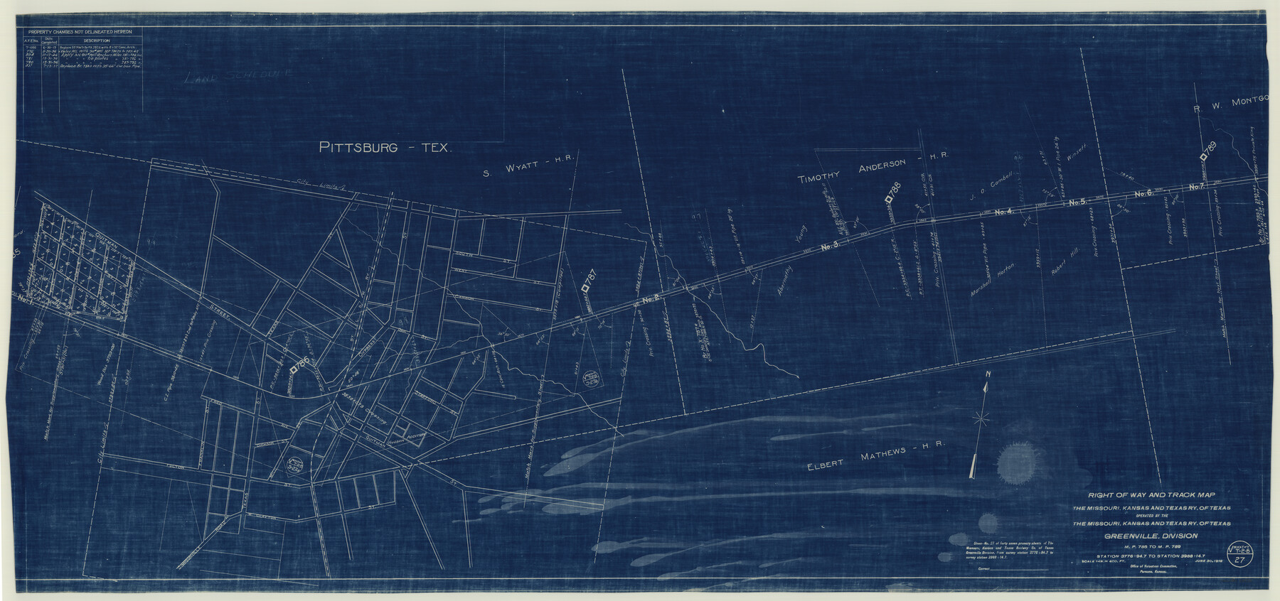 64537, Right of Way and Track Map of The Missouri, Kansas & Texas Railway of Texas, General Map Collection