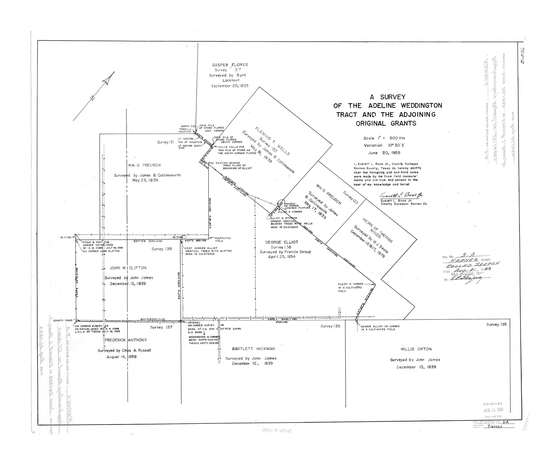 6455, Karnes County Rolled Sketch 3A, General Map Collection