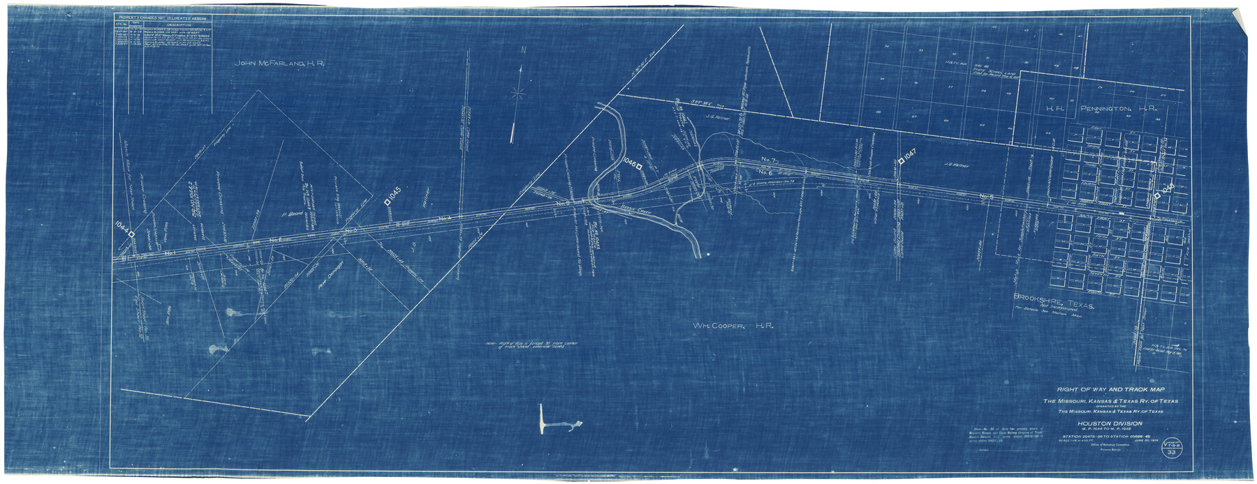 64566, Right of Way and Track Map, the Missouri, Kansas & Texas Ry. Of Texas operated by the Missouri, Kansas & Texas Ry. Of Texas, Houston Division, General Map Collection