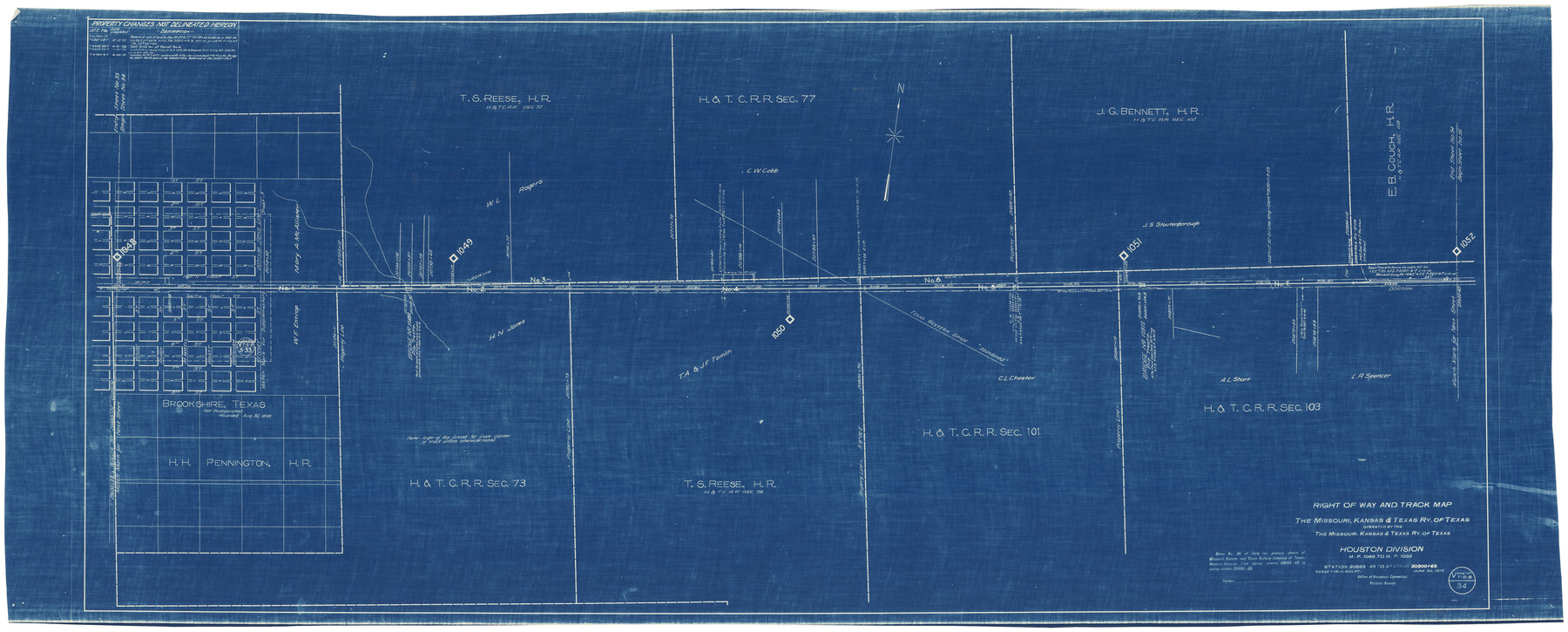 64567, Right of Way and Track Map, the Missouri, Kansas & Texas Ry. Of Texas operated by the Missouri, Kansas & Texas Ry. Of Texas, Houston Division, General Map Collection