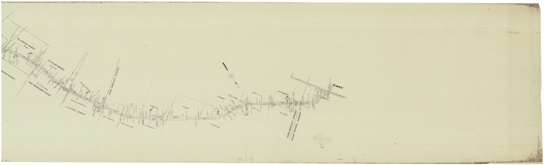 64572, [T. & G. Ry. Main Line, Texas, Right of Way Map, Center to Gary], General Map Collection