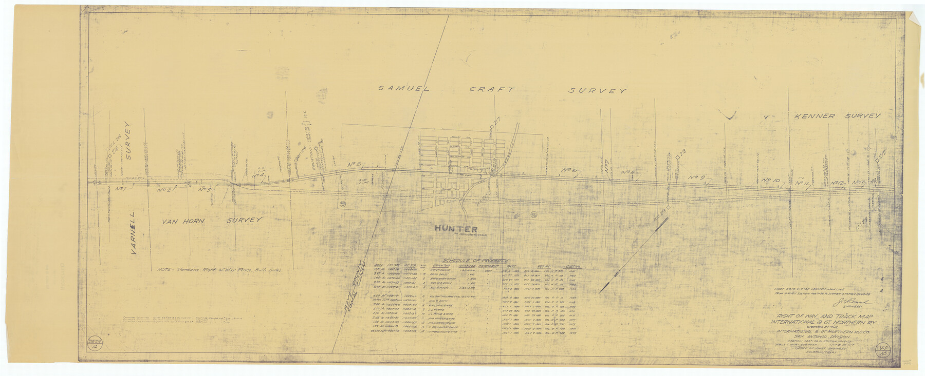 64586, Right of Way and Track Map International & Gt Northern Ry. operated by the International & Gt. Northern Ry. Co., San Antonio Division, General Map Collection