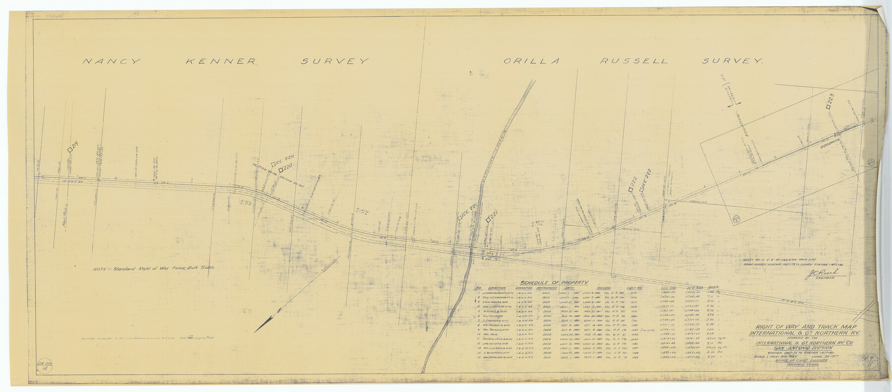 64587, Right of Way and Track Map International & Gt Northern Ry. operated by the International & Gt. Northern Ry. Co., San Antonio Division, General Map Collection