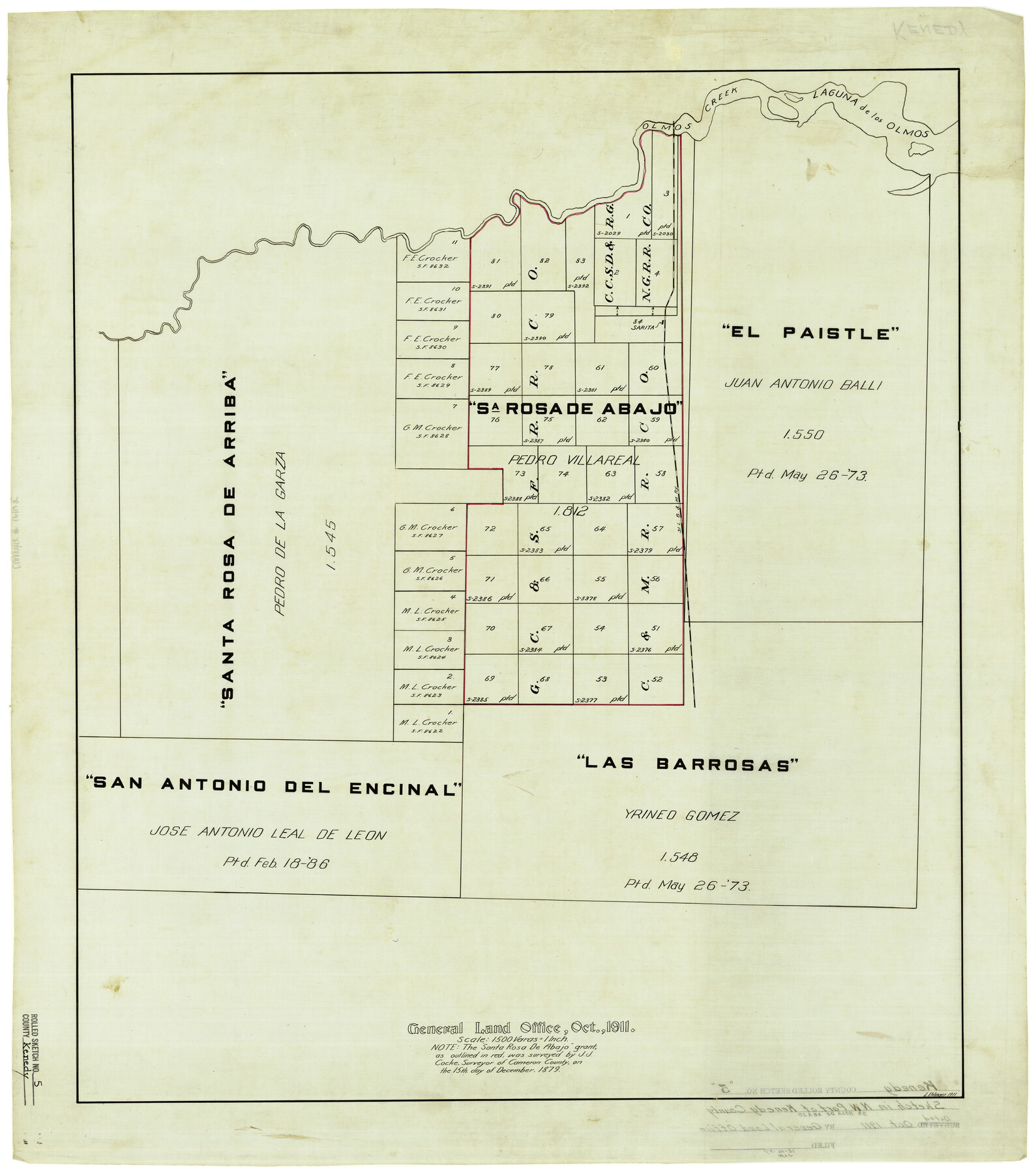 6462, Kenedy County Rolled Sketch 5, General Map Collection