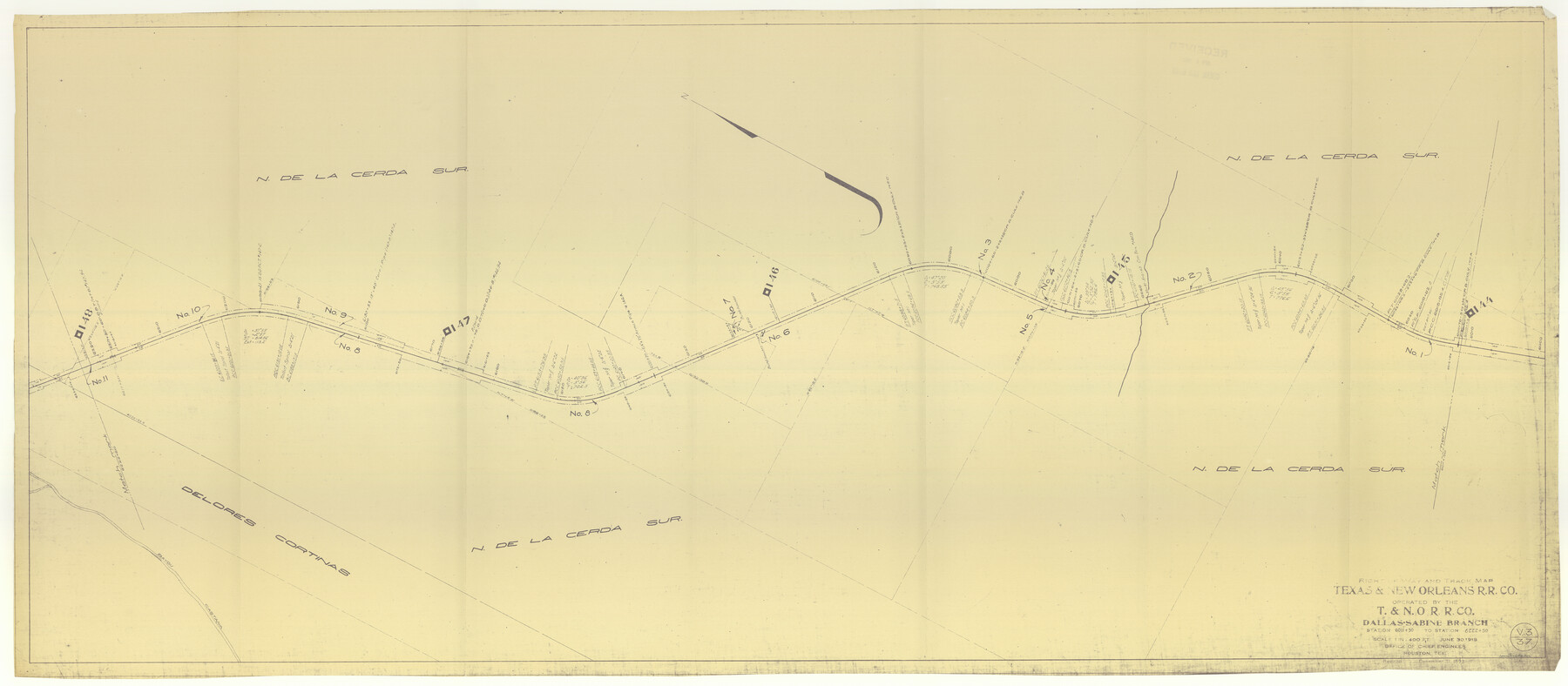 64630, Right of Way and Track Map, Texas & New Orleans R.R. Co. operated by the T. & N. O. R.R. Co., Dallas-Sabine Branch, General Map Collection