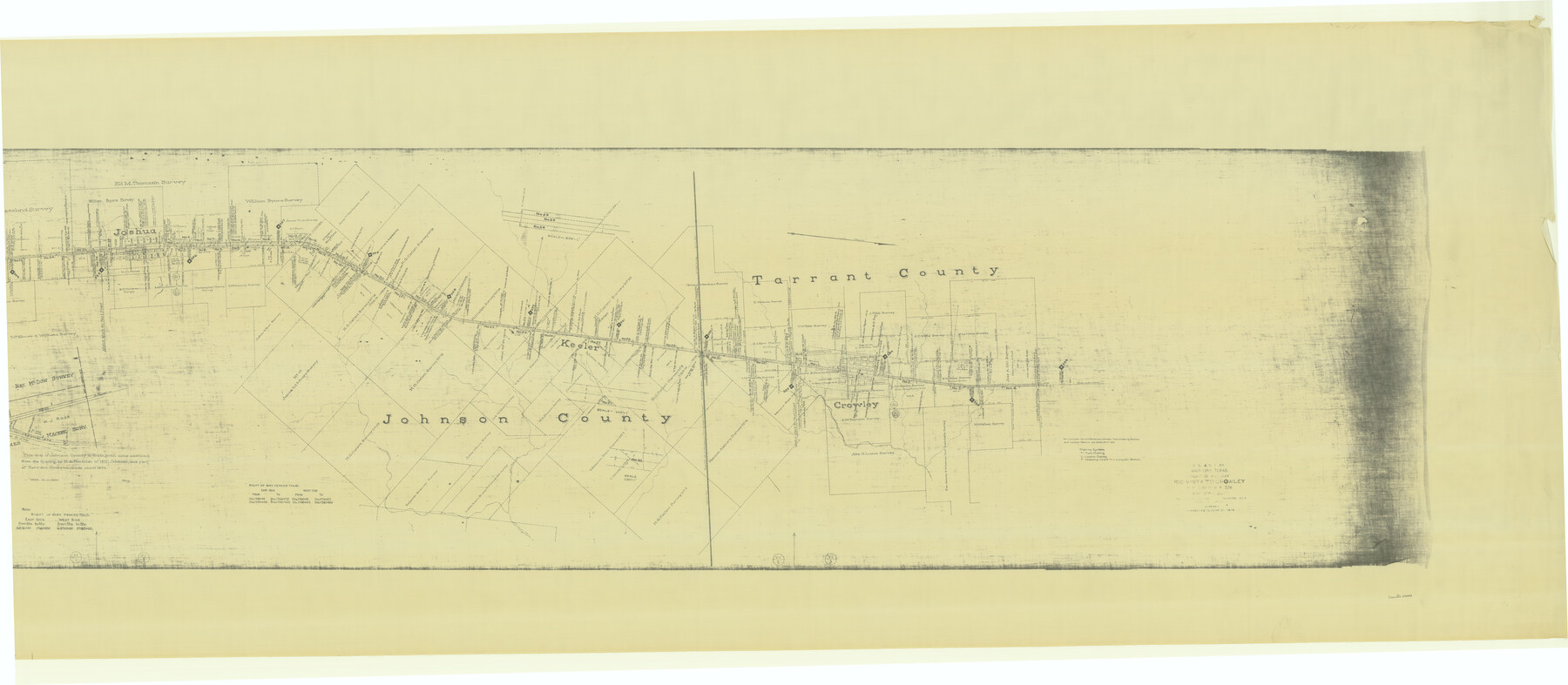 64654, G. C. & S. F., Main Line, Texas, Right of Way map, Rio Vista to Crowley, General Map Collection