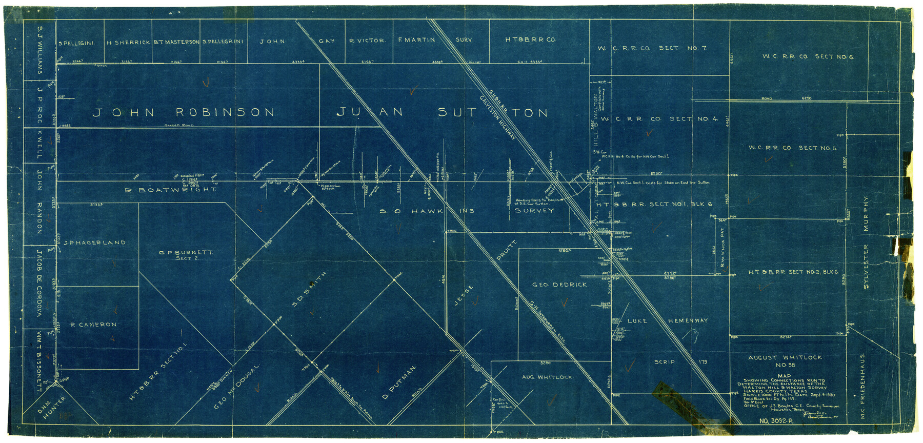 6466, Harris County Rolled Sketch WHW, General Map Collection