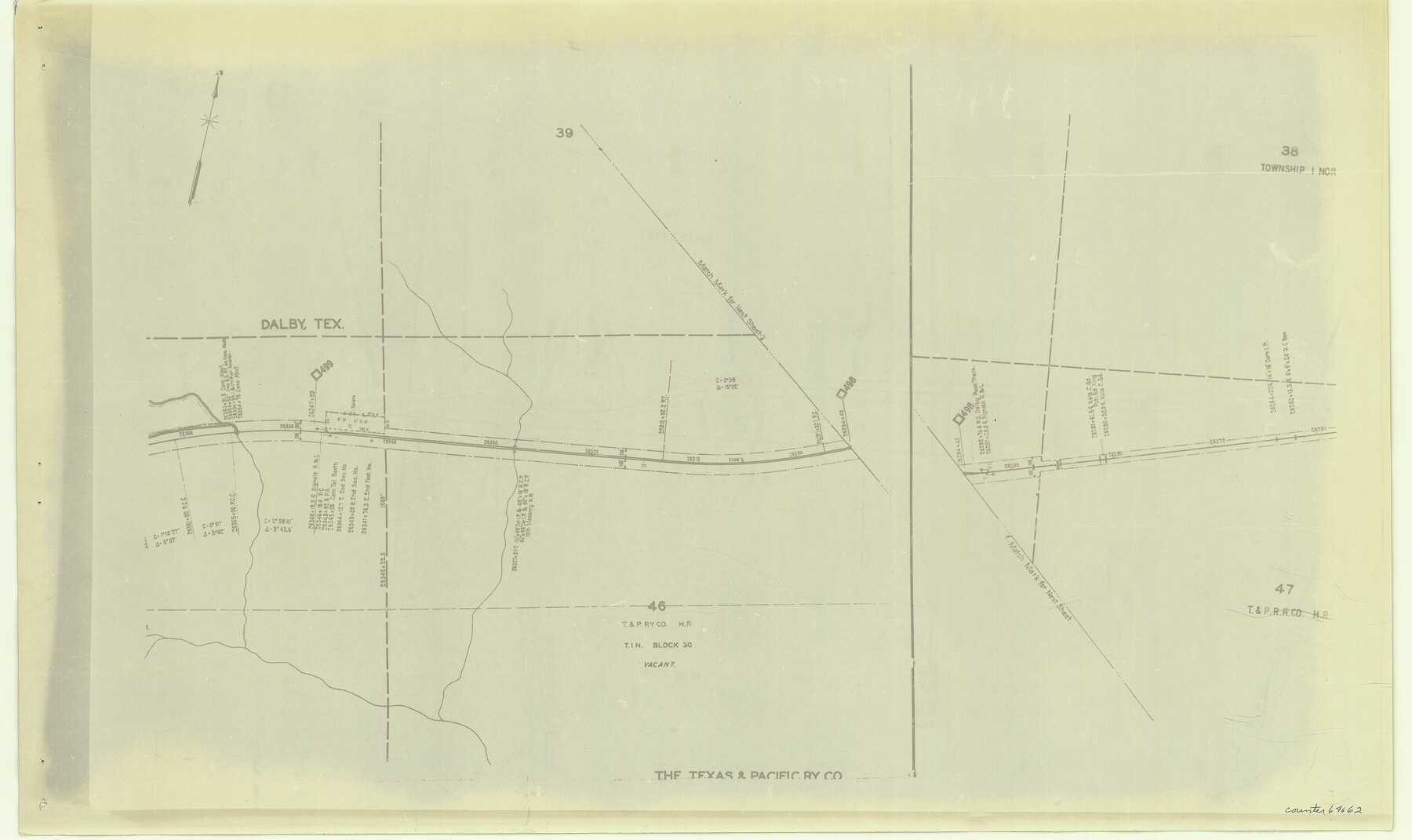 64662, [Right of Way & Track Map, The Texas & Pacific Ry. Co. Main Line], General Map Collection