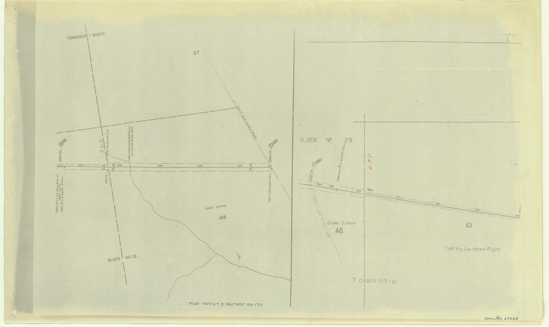 64668, [Right of Way & Track Map, The Texas & Pacific Ry. Co. Main Line], General Map Collection