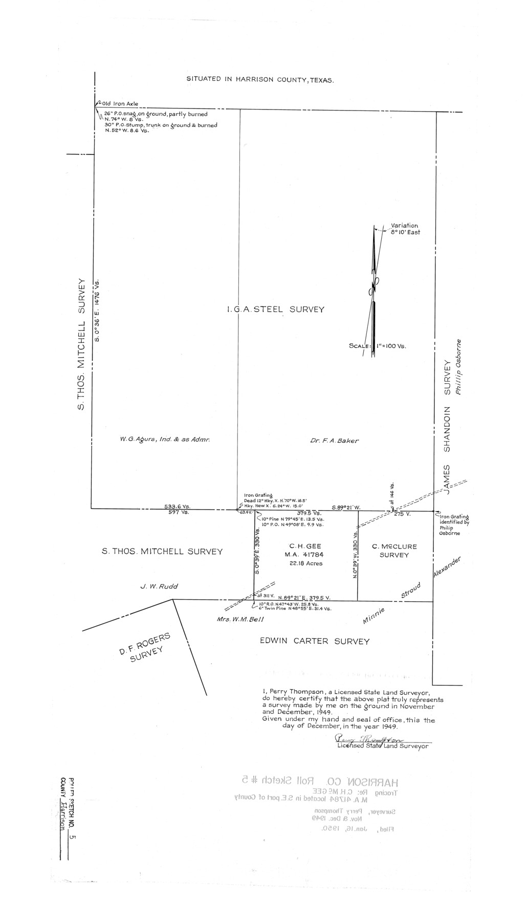 6467, Harrison County Rolled Sketch 5, General Map Collection